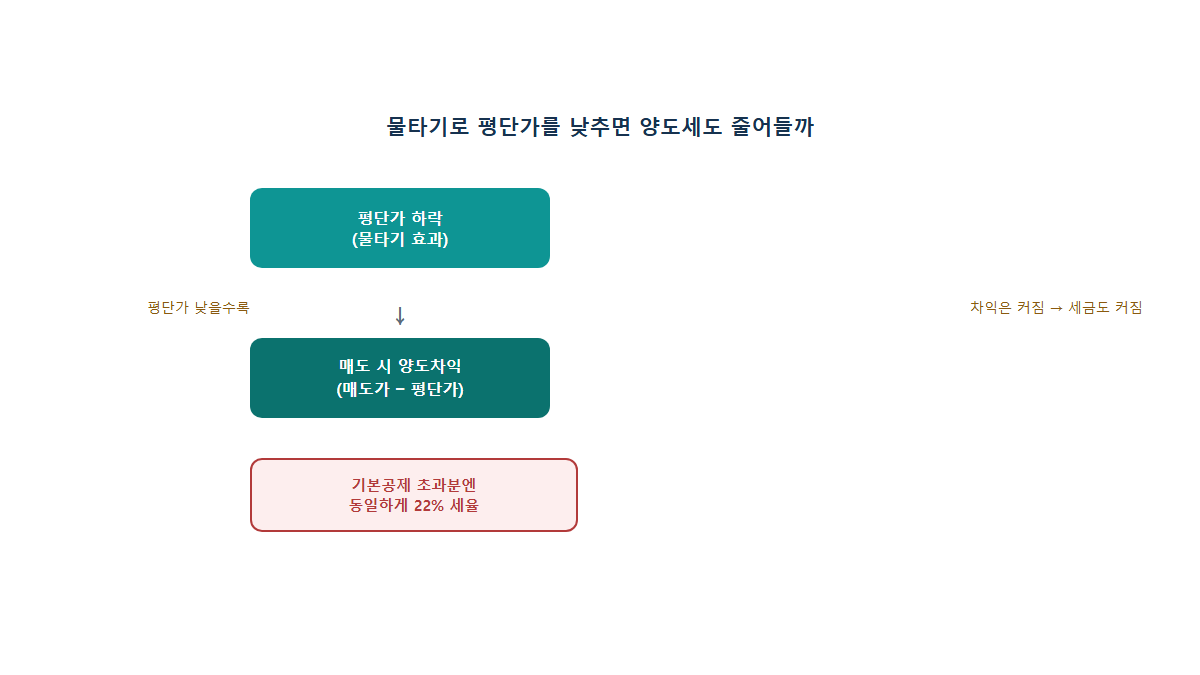 물타기와 양도소득세: 평단가를 낮추면 세금도 줄어들까
