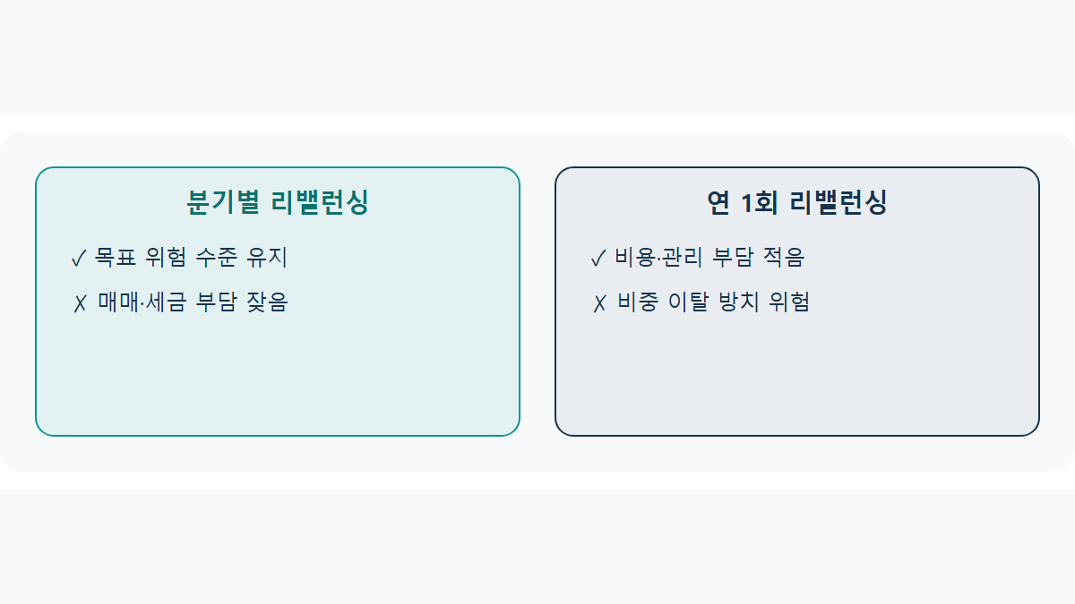 리밸런싱 주기: 분기별 vs 연 1회, 뭐가 나을까